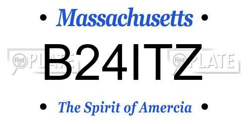B24ITZ Massachusetts License Plate