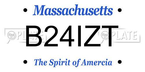 B24IZT Massachusetts License Plate