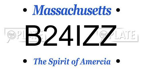 B24IZZ Massachusetts License Plate