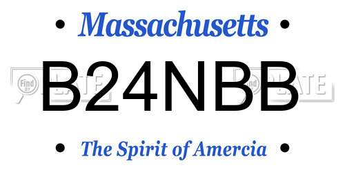 B24NBB Massachusetts License Plate