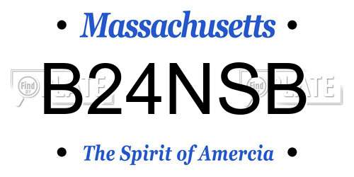 B24NSB Massachusetts License Plate