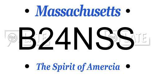 B24NSS Massachusetts License Plate