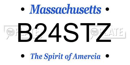 B24STZ Massachusetts License Plate
