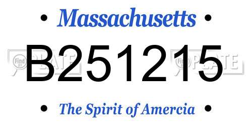 B251215 Massachusetts License Plate