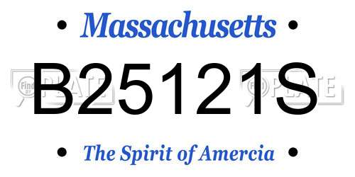 B25121S Massachusetts License Plate