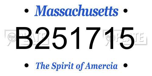 B251715 Massachusetts License Plate