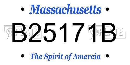 B25171B Massachusetts License Plate