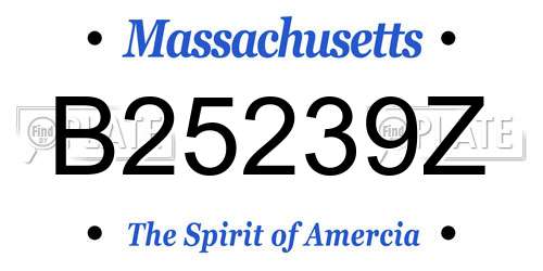 B25239Z Massachusetts License Plate