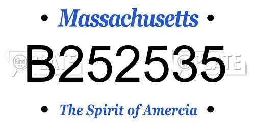 B252535 Massachusetts License Plate