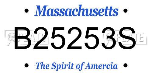B25253S Massachusetts License Plate