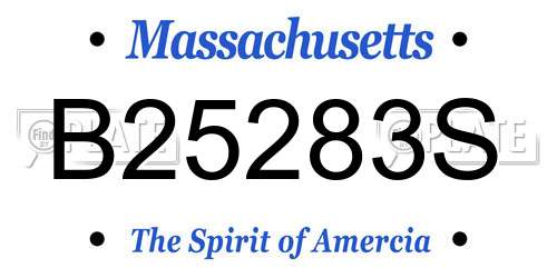 B25283S Massachusetts License Plate