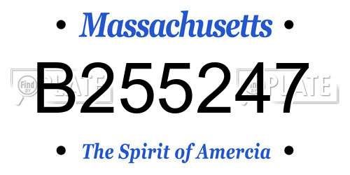 B255247 Massachusetts License Plate