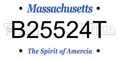 B25524T Massachusetts License Plate