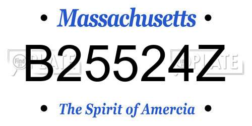 B25524Z Massachusetts License Plate