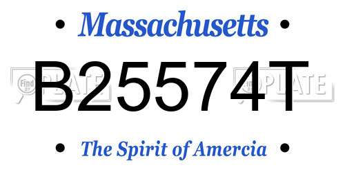 B25574T Massachusetts License Plate