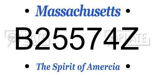 B25574Z Massachusetts License Plate