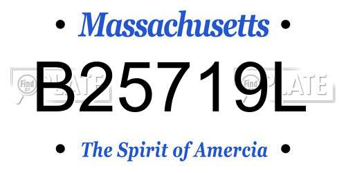 B25719L Massachusetts License Plate