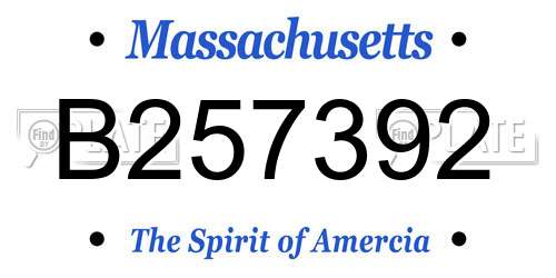 B257392 Massachusetts License Plate