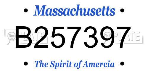B257397 Massachusetts License Plate
