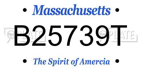 B25739T Massachusetts License Plate