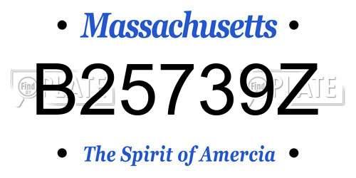 B25739Z Massachusetts License Plate