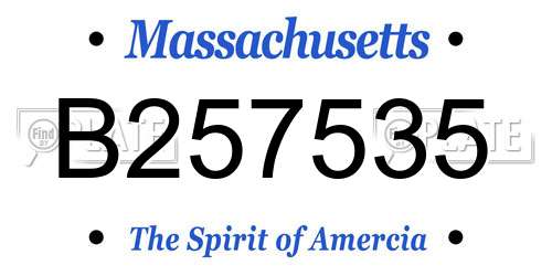 B257535 Massachusetts License Plate