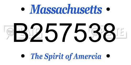 B257538 Massachusetts License Plate