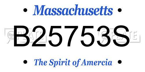 B25753S Massachusetts License Plate