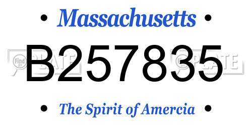 B257835 Massachusetts License Plate
