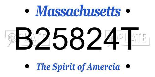 B25824T Massachusetts License Plate