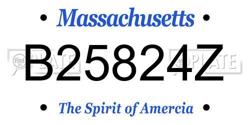 B25824Z Massachusetts License Plate