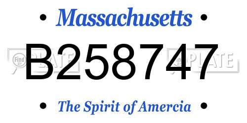 B258747 Massachusetts License Plate