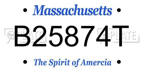 B25874T Massachusetts License Plate