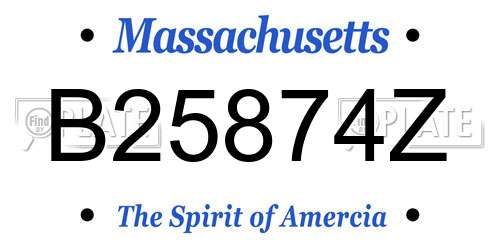 B25874Z Massachusetts License Plate