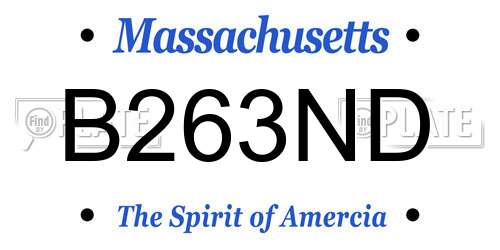 B263ND Massachusetts License Plate