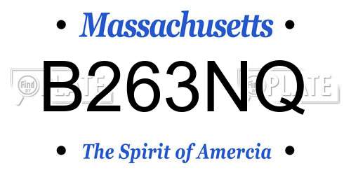 B263NQ Massachusetts License Plate