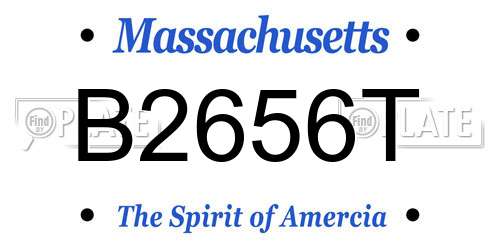 B2656T Massachusetts License Plate