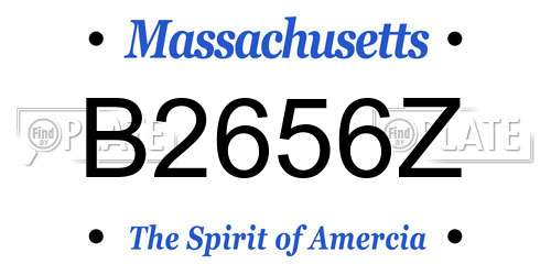 B2656Z Massachusetts License Plate