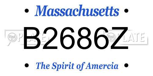 B2686Z Massachusetts License Plate