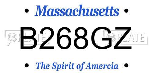 B268GZ Massachusetts License Plate