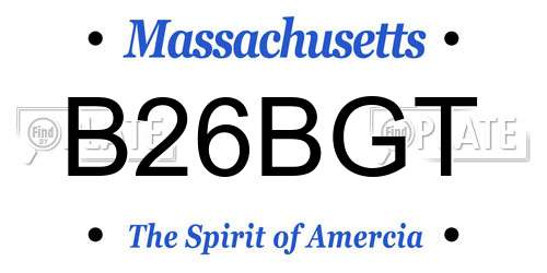 B26BGT Massachusetts License Plate
