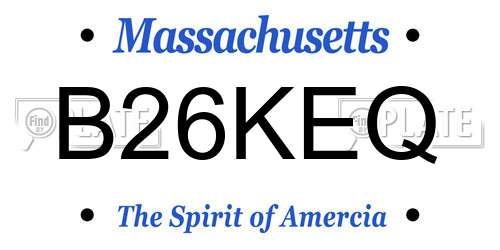 B26KEQ Massachusetts License Plate