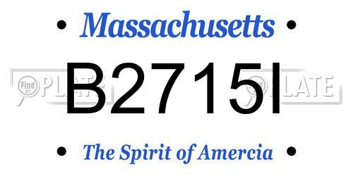 B2715I Massachusetts License Plate