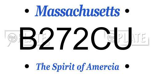 B272CU Massachusetts License Plate