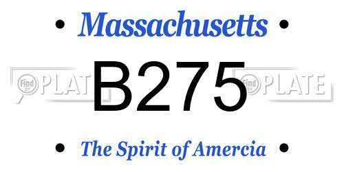 B275 Massachusetts License Plate
