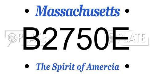 B2750E Massachusetts License Plate