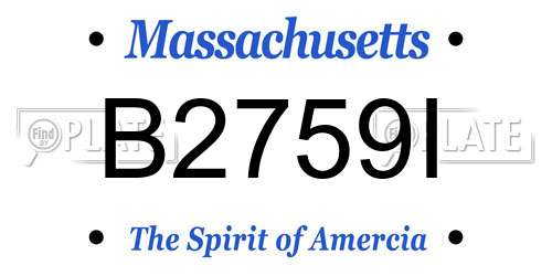 B2759I Massachusetts License Plate