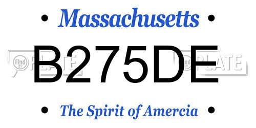 B275DE Massachusetts License Plate