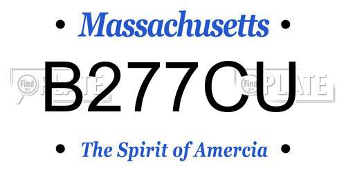 B277CU Massachusetts License Plate