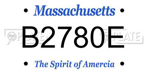 B2780E Massachusetts License Plate